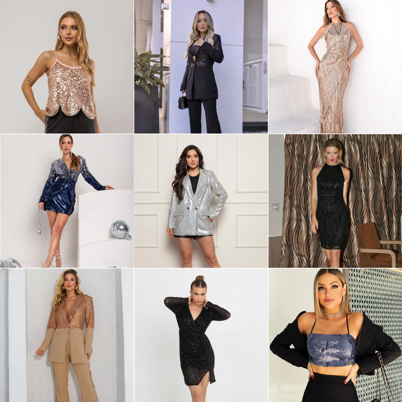 Paetê com Sofisticação: Como Usar Brilho com Elegância nas Festas