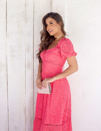 Vestido Laise Botões Lara - Pink