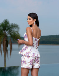 Conjunto Estampado Floral Clara - Branco