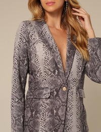 Blazer Animal Print Cindy - Cinza