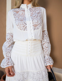 Conjunto Tule Renda Olivia - Branco