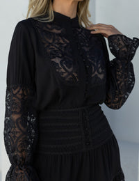 Conjunto Tule Renda Olivia - Preto