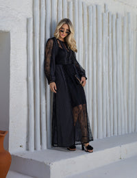 Vestido Poá Renda Michelle - Preto