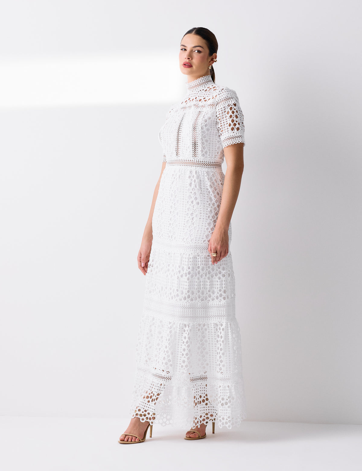 Vestido Longo Renda Thais Off White