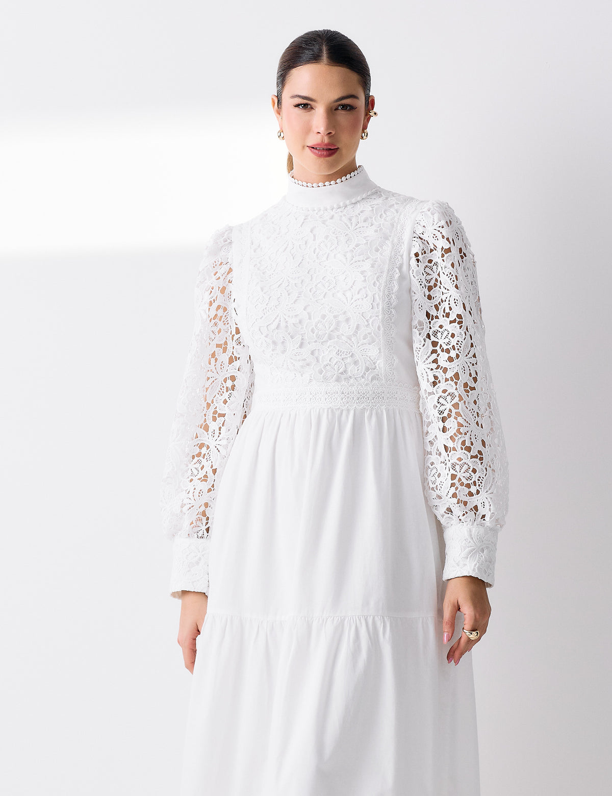 Vestido Algodão Renda Agnes Off White