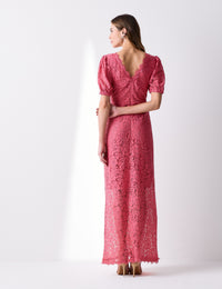 Vestido Renda Strass Fernanda - Rosa