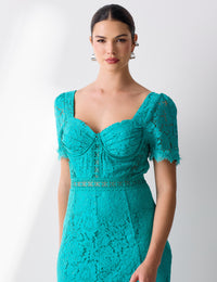 Vestido Renda Bustier Nancy - Verde