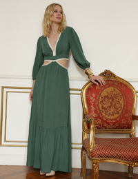 Vestido Com Abertura Lateral Narcisa - Verde