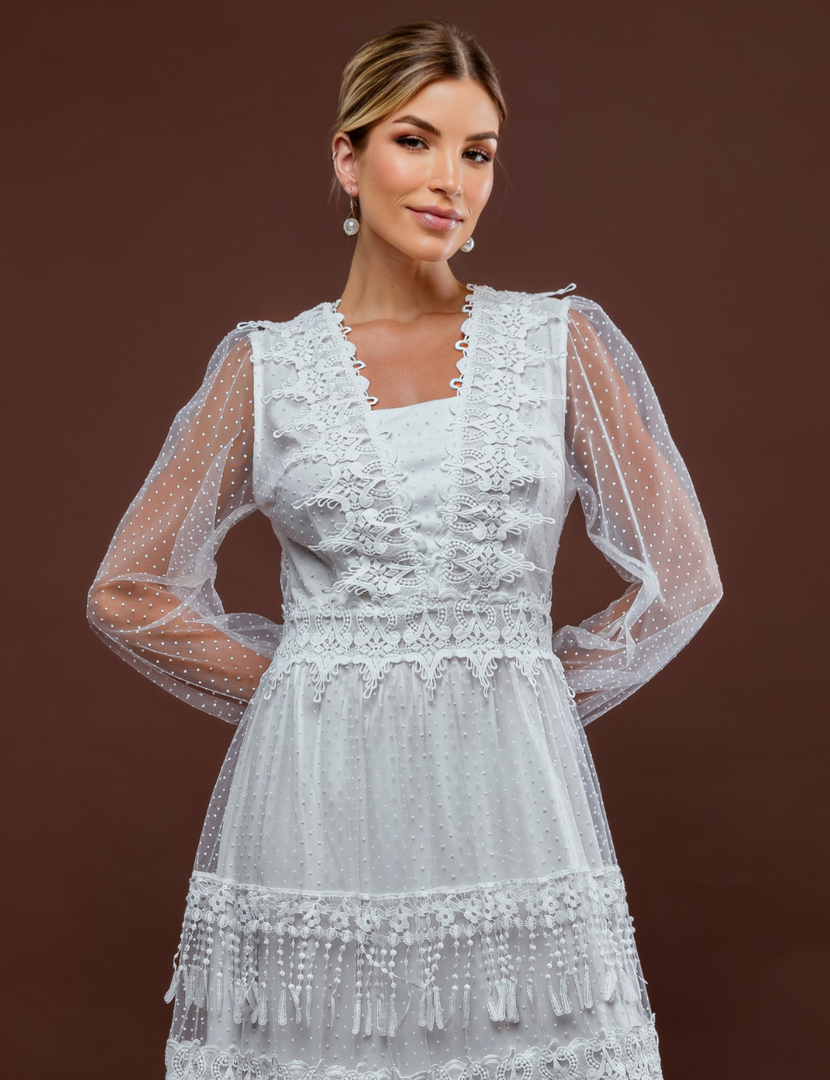 Vestido de Tule Poá Petrínia - Off white