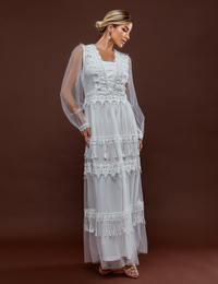 Vestido de Tule Poá Petrínia - Off white