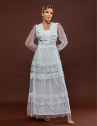 Vestido de Tule Poá Petrínia - Off white