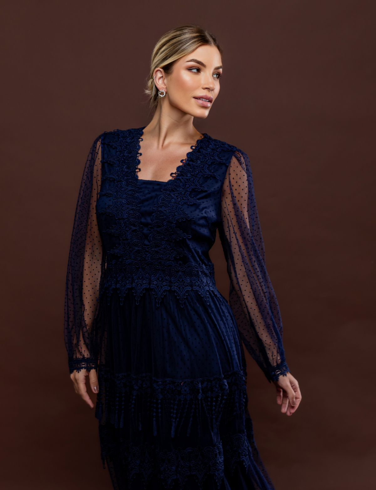 Vestido de Tule Poá Petrínia - Azul marinho