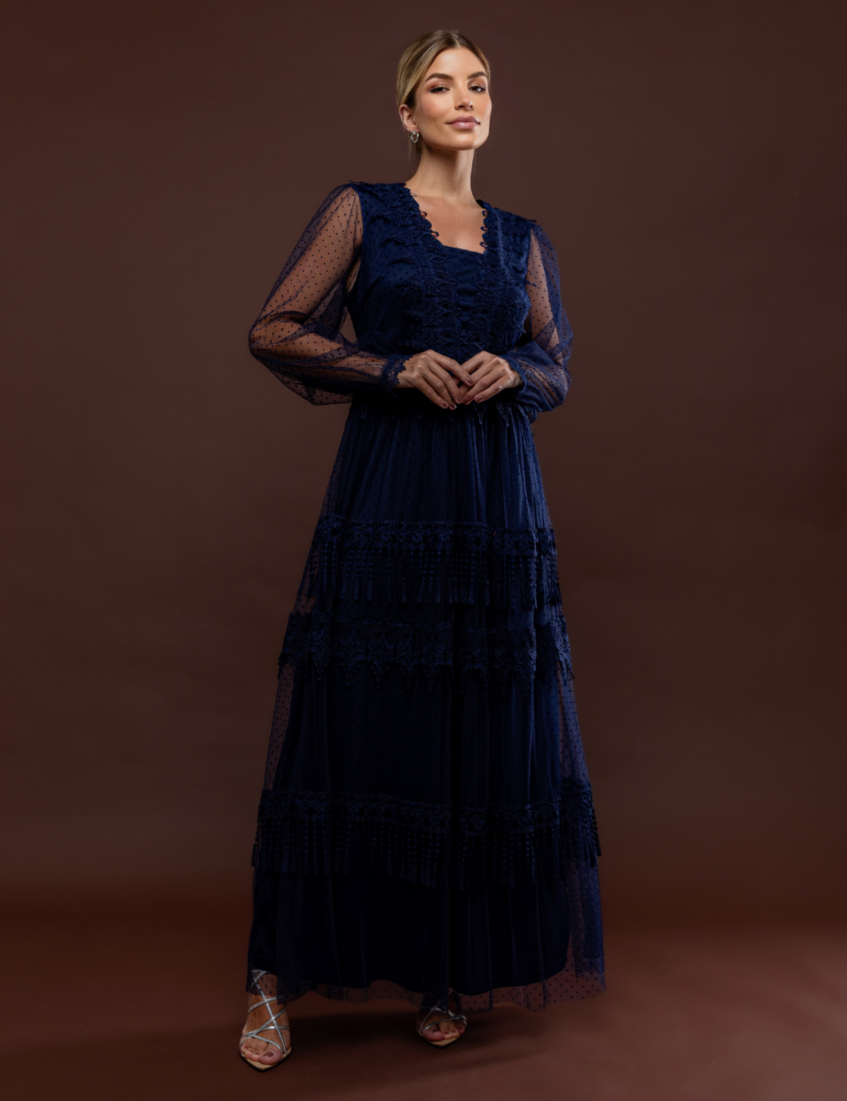 Vestido de Tule Poá Petrínia - Azul marinho