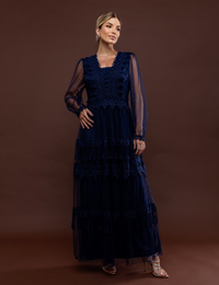 Vestido de Tule Poá Petrínia - Azul marinho