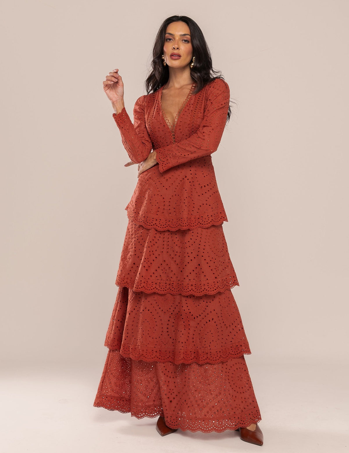 Vestido Pérola Laise - Marrom