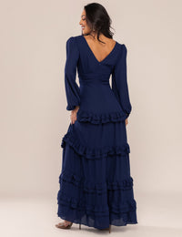 Vestido Maia Saia Camadas - Azul Marinho