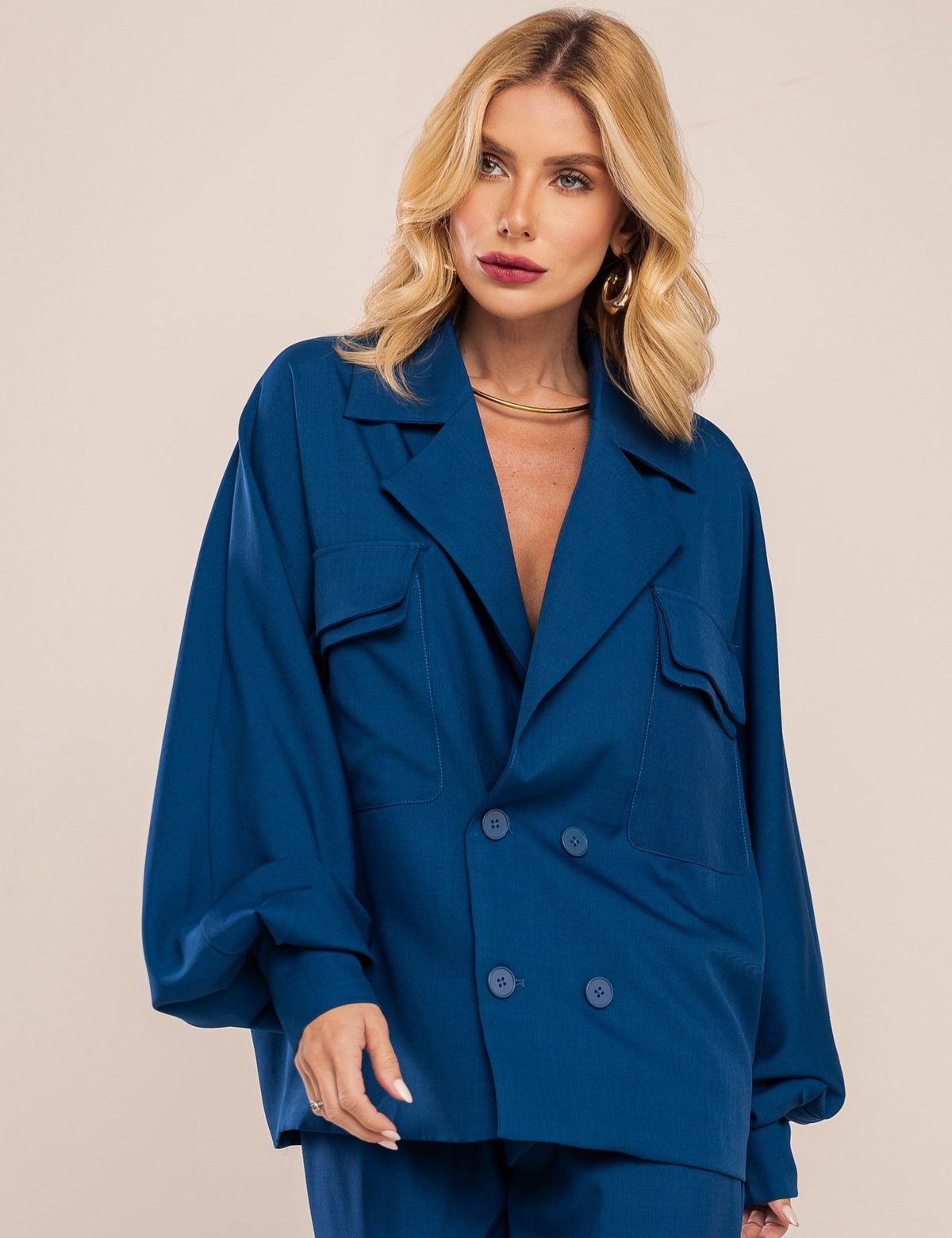 Conjunto Camisa Oversized - Azul
