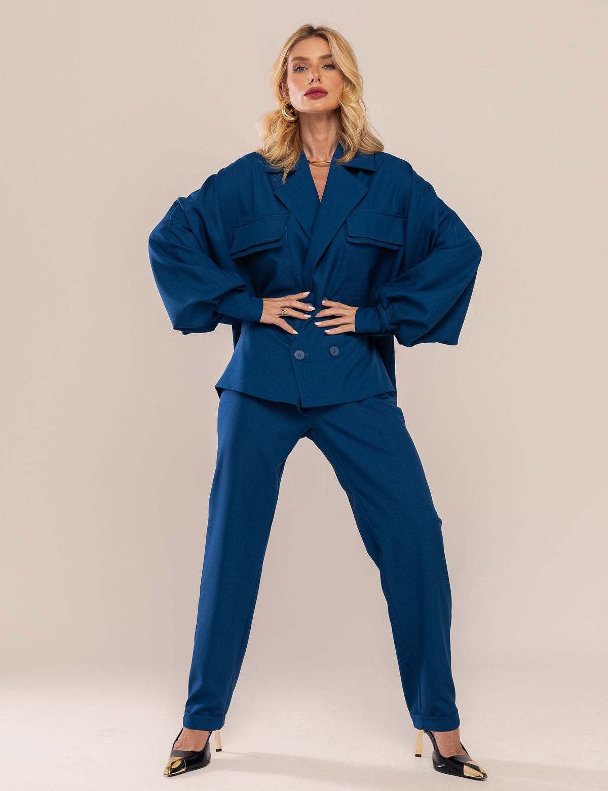 Conjunto Camisa Oversized - Azul
