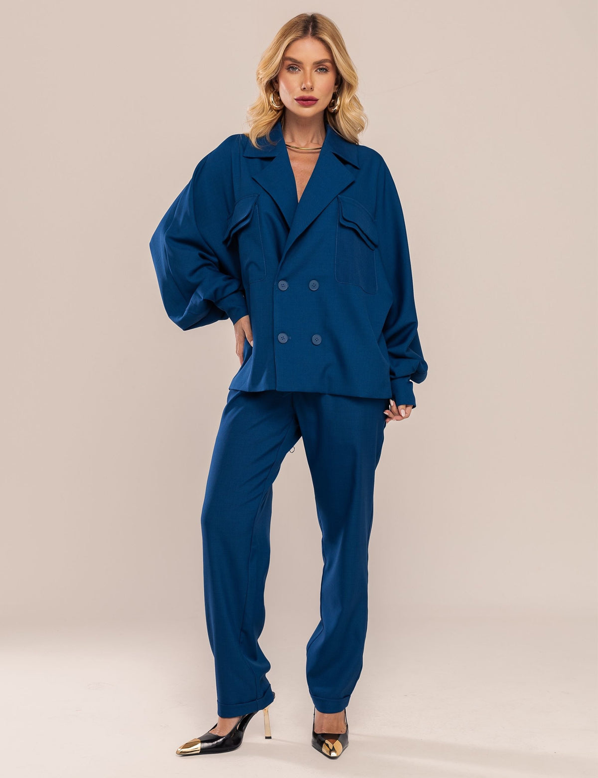 Conjunto Camisa Oversized - Azul