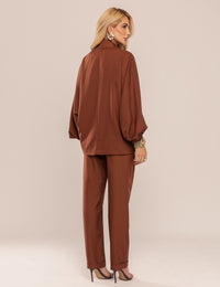 Conjunto Camisa Oversized - Marrom