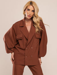 Conjunto Camisa Oversized - Marrom