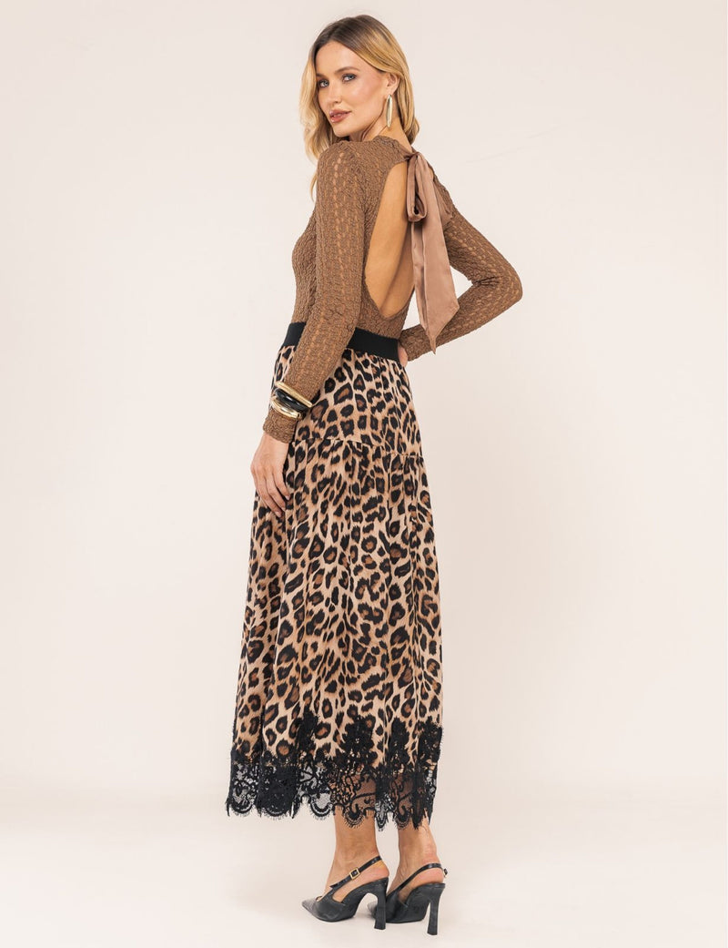 Saia Animal Print Pietra