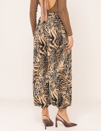 Calça Aladim Animal Print Kiara - Marrom