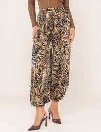 Calça Aladim Animal Print Kiara - Marrom
