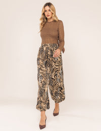 Calça Aladim Animal Print Kiara - Marrom