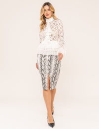 Camisa em Renda Flora - Off White