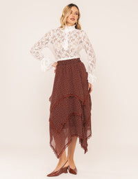 Camisa em Renda Flora - Off White