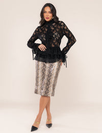 Camisa em Renda Flora - Preta