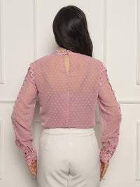 Blusa Chiffon Renda Lily - Rosa