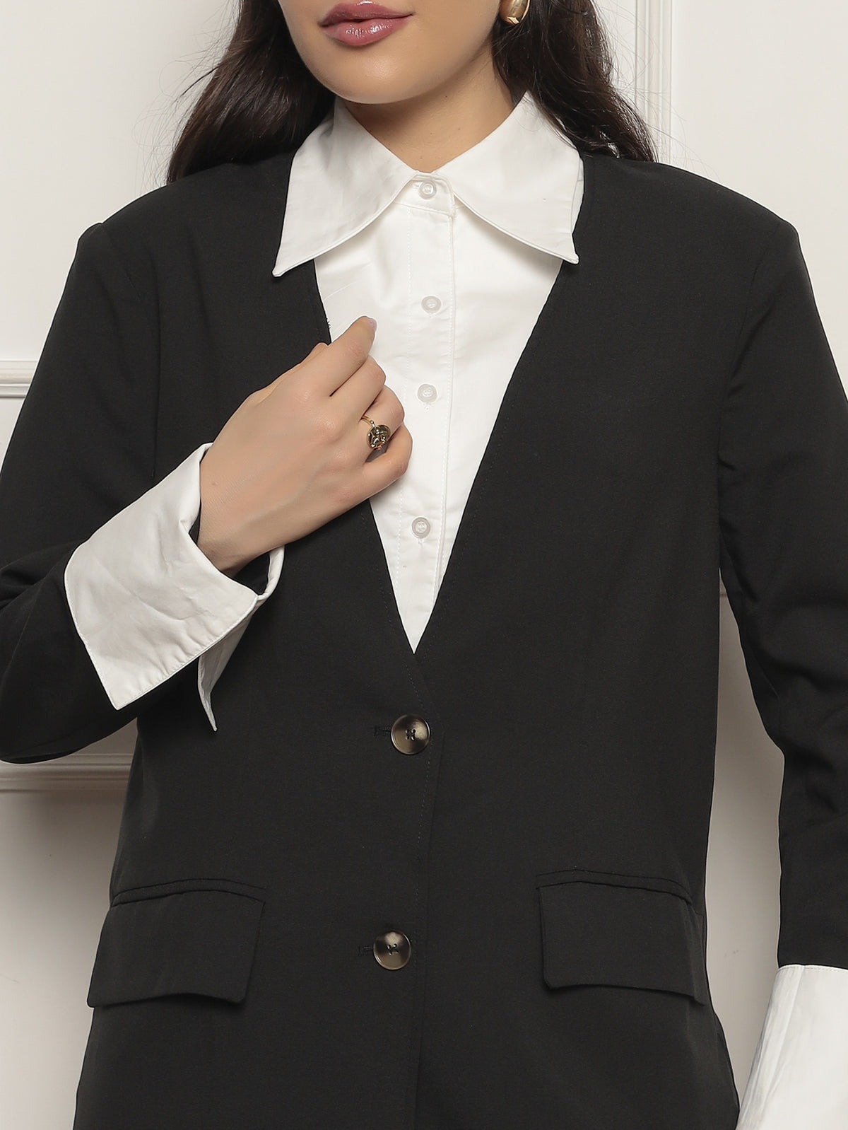 Blazer Desconstruído Camisa Amanda - Preto