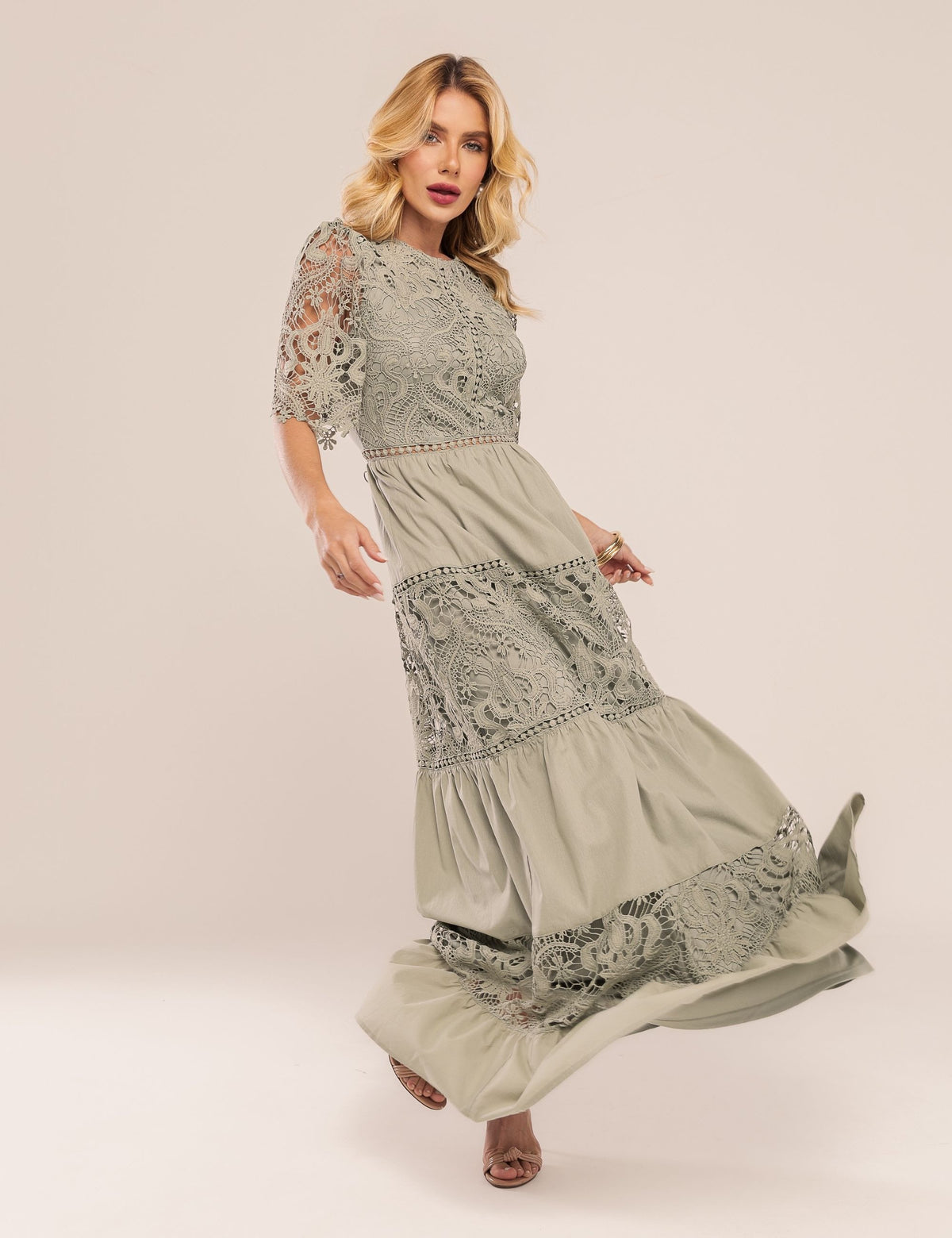 Vestido Emma em Renda - Verde