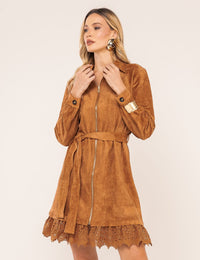 Vestido Suede Paloma - Caramelo