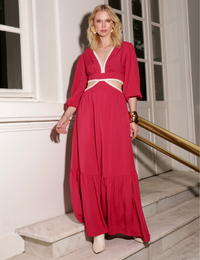 Vestido Com Abertura Lateral Narcisa - Vinho