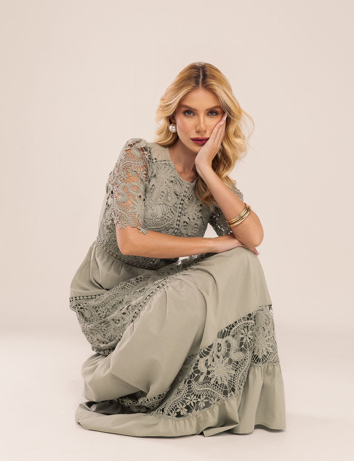 Vestido Emma em Renda - Verde