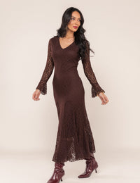 Vestido em Renda Sabrina - Café