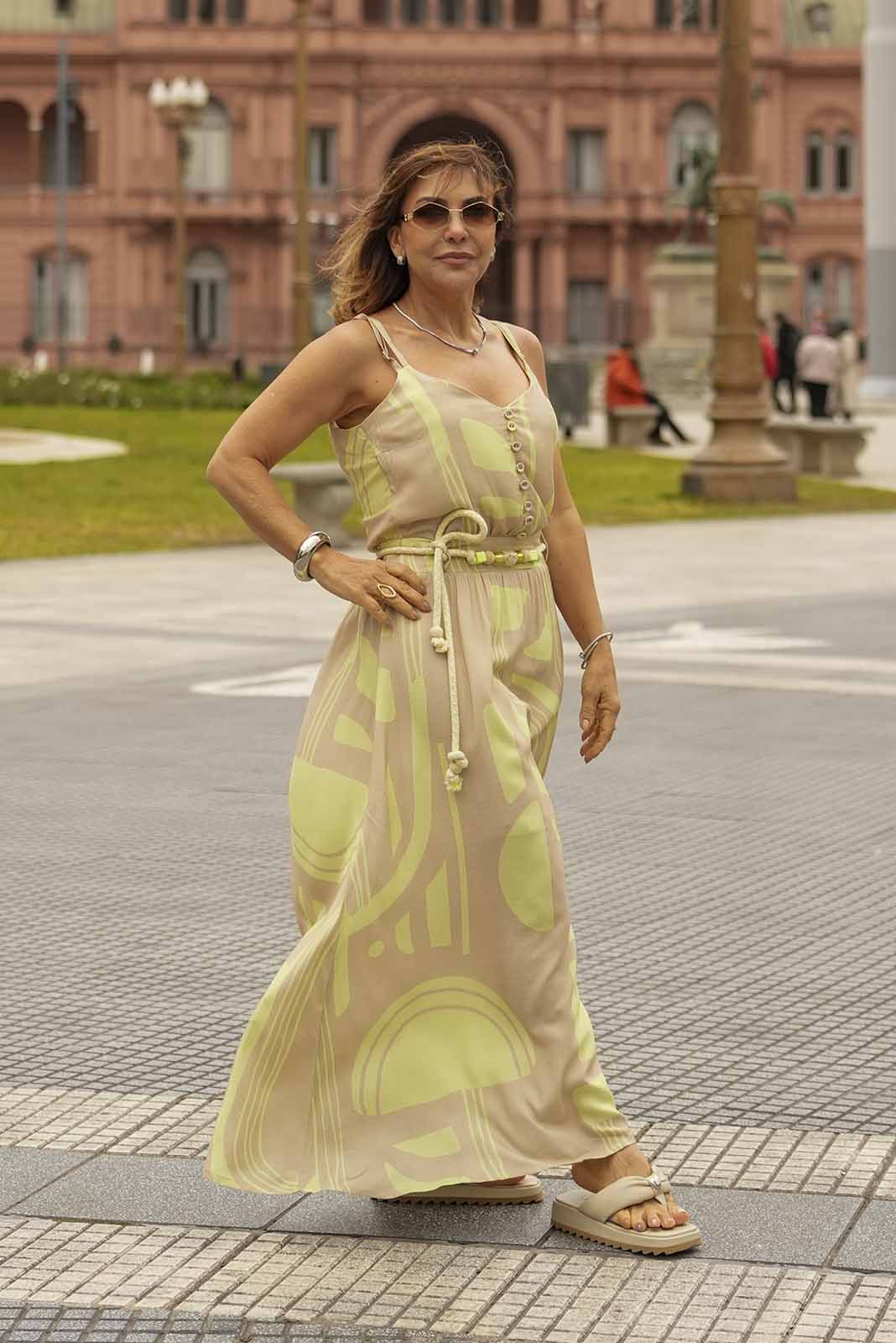 Vestido Longo Alças Finas - Estampado