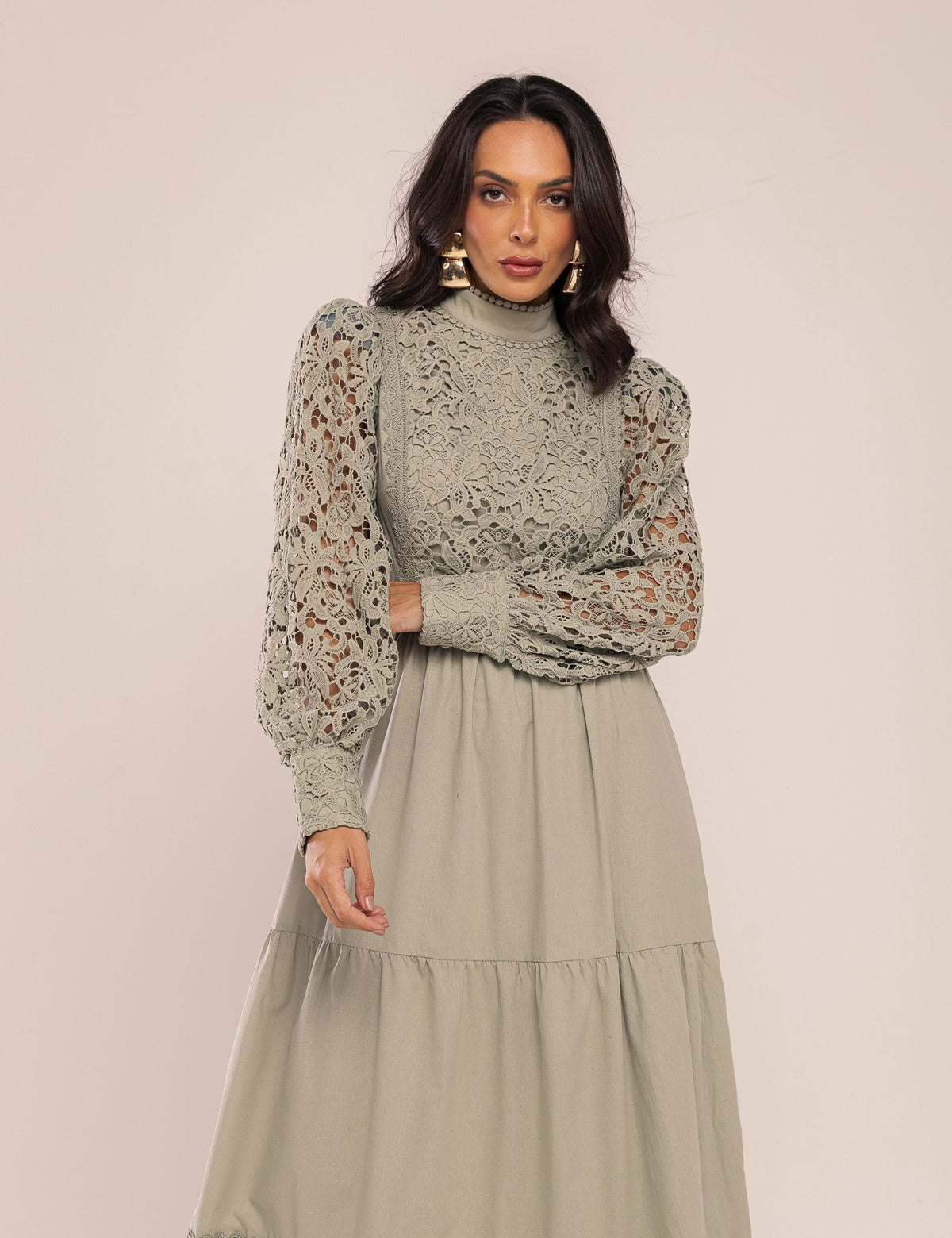 Vestido Agnes com Renda - Vede Oliva