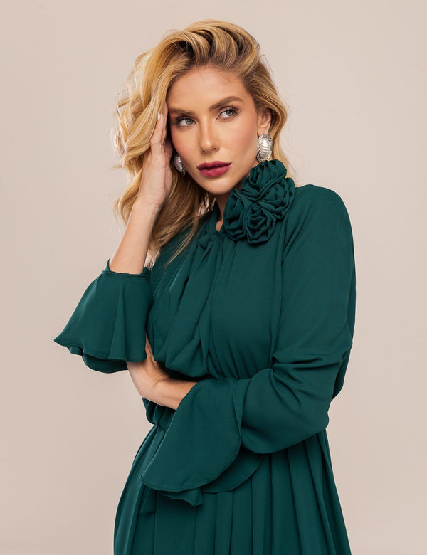 Vestido Belle em Crepe - Verde