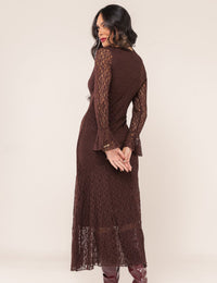 Vestido em Renda Sabrina - Café