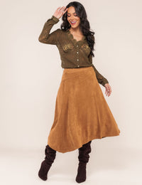 Camisa em Renda Alessandra - Verde Oliva