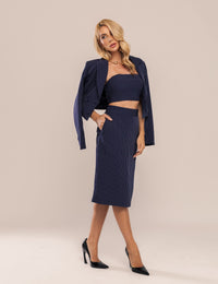 Conjunto Tyla 3 Peças Alfaiataria - Azul Marinho