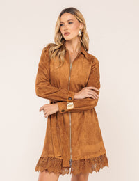 Vestido Suede Paloma - Caramelo