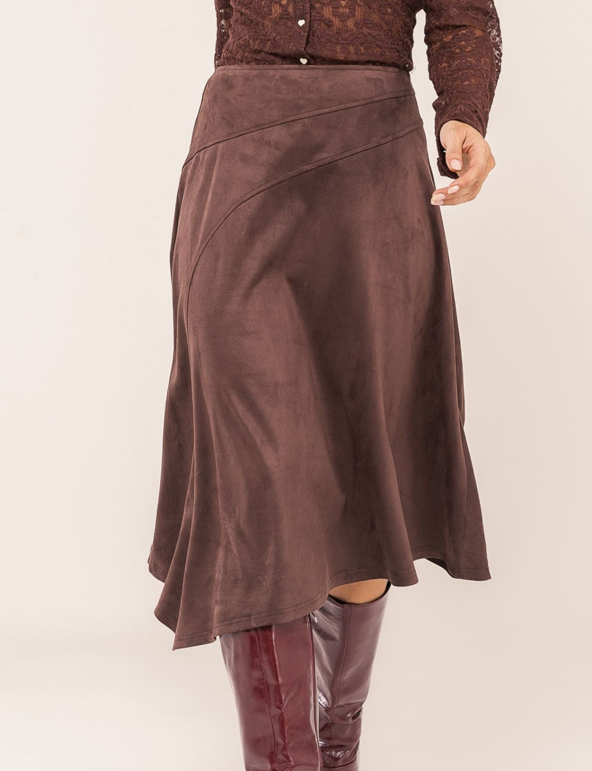 Saia em Suede Patrícia - Café