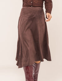 Saia em Suede Patrícia - Café