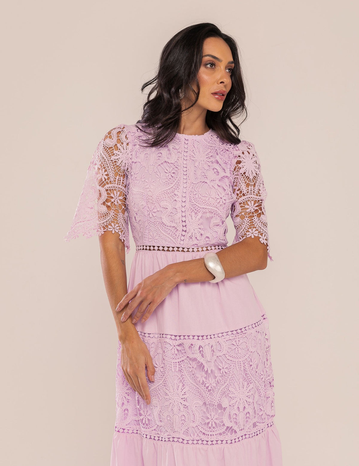 Vestido Emma em Renda - Lavanda