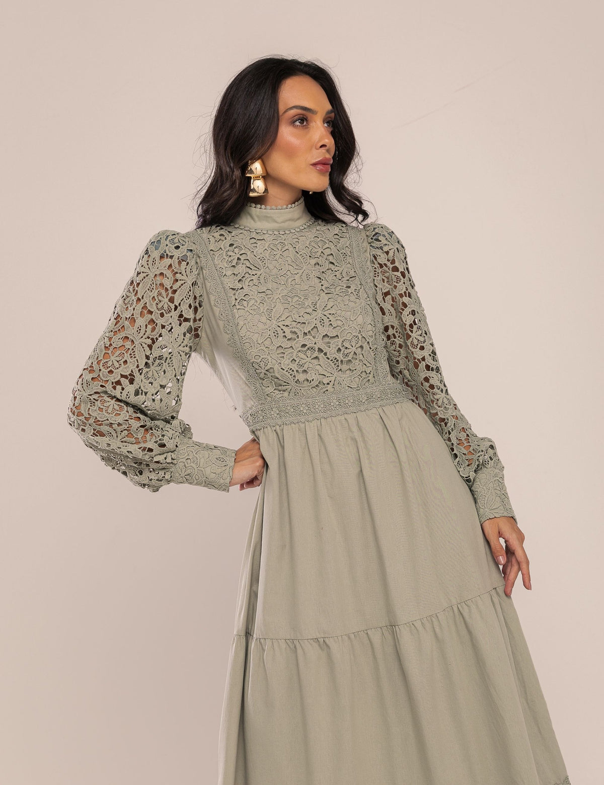 Vestido Agnes com Renda - Vede Oliva